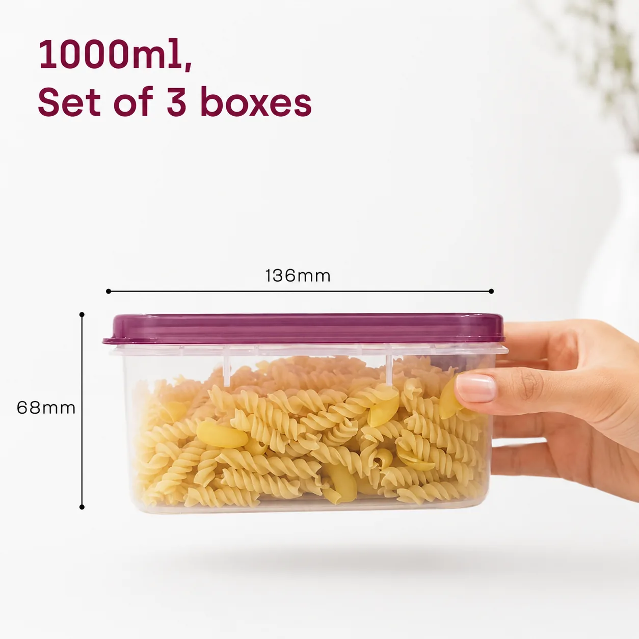 Purple shallow Store Smart nesting feature