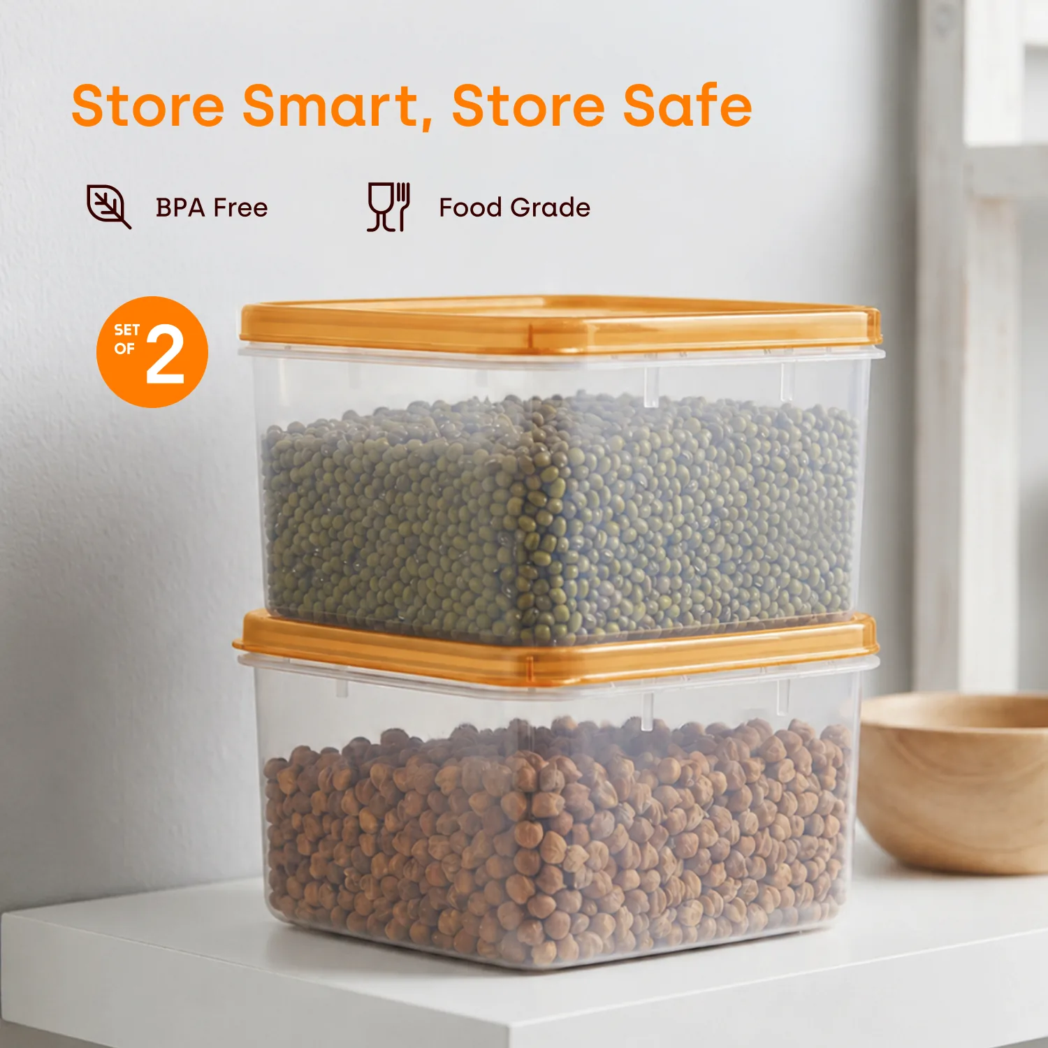 Shallow Store Smart BPA-free food-grade set of two