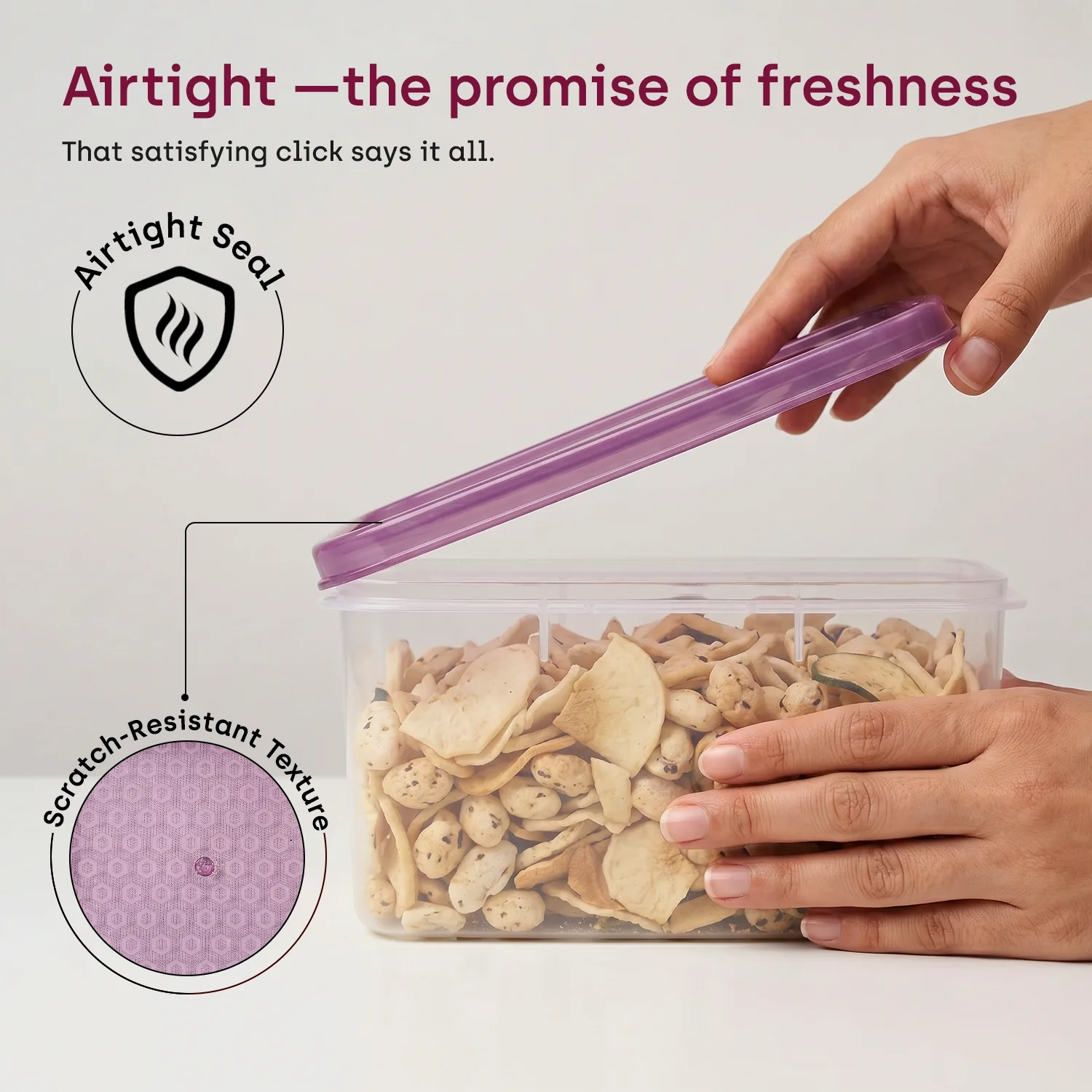 Purple shallow Store Smart airtight seal